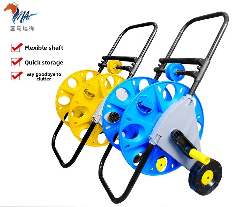 Electric Reel - ชั้นวางเก็บสายยางแบบเข็น รุ่นใหม่ ขายดี พร้อมระบบจัดเรียงสายยางอัตโนมัติ รถเข็นสายยางสำหรับสวน